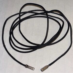 Pandora Black Cord Necklace With 925 Sterling Silver Size 39”